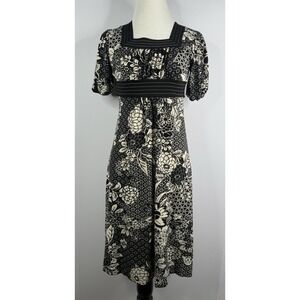 Vintage Speechless Womens Y2K Babydoll Dress Sz 8 Floral Whimsigoth Black White